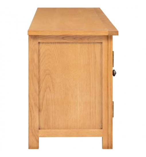 vidaXL TV Stand 43.3"x13.8"x17.3" Solid Oak Wood