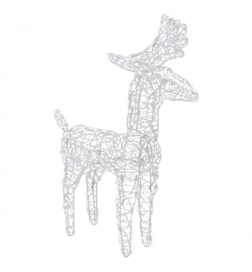 vidaXL Reindeers & Sleigh Christmas Decoration 160 LEDs 51.2" Acrylic