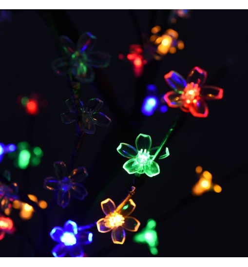vidaXL Christmas Tree 128 LEDs Colorful Light Cherry Blossom 4 ft