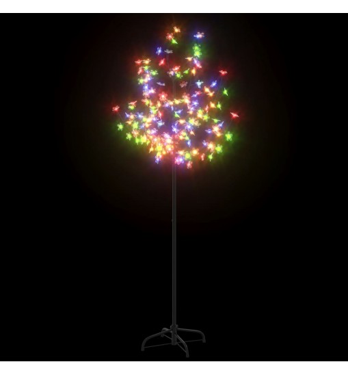 vidaXL Christmas Tree 120 LEDs Colorful Light Cherry Blossom 5 ft