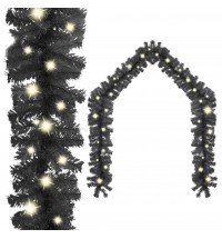 vidaXL Christmas Garland with LED Lights 33 ft Black