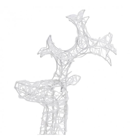 vidaXL Reindeer Christmas Decoration 90 LEDs 2x1x3 ft Acrylic