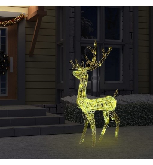 vidaXL Acrylic Reindeer Christmas Decoration 140 LEDs 4 ft Warm White