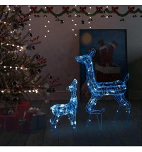 vidaXL Acrylic Reindeer Family Christmas Decoration 160 LED Blue