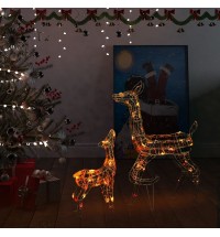 vidaXL Acrylic Reindeer Family Christmas Decoration 160 LED Colorful