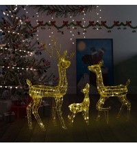 vidaXL Acrylic Reindeer Family Christmas Decoration 300 LED Warm White