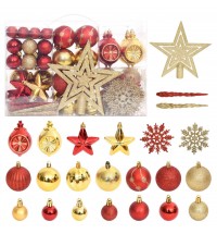 vidaXL 108 Piece Christmas Bauble Set Gold and Red