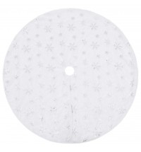 vidaXL Luxury Christmas Tree Skirt White 35.4" Faux