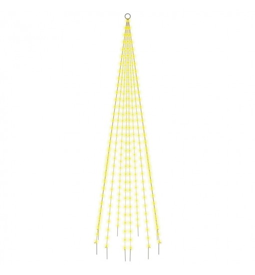 vidaXL Christmas Tree on Flagpole Warm White 310 LEDs 10 ft