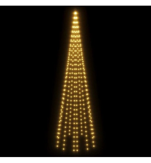 vidaXL Christmas Tree on Flagpole Warm White 310 LEDs 10 ft