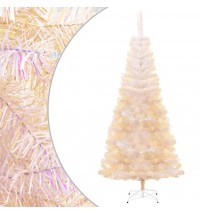 vidaXL Artificial Christmas Tree with Iridescent Tips White 6 ft PVC