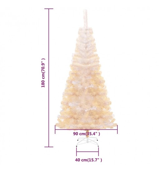vidaXL Artificial Christmas Tree with Iridescent Tips White 6 ft PVC