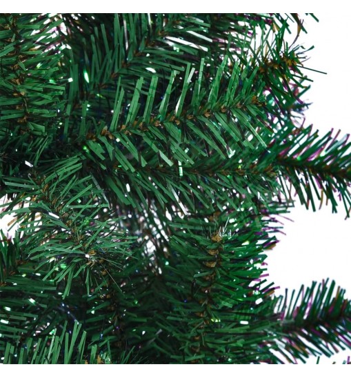 vidaXL Artificial Christmas Tree with Iridescent Tips Green 8 ft PVC