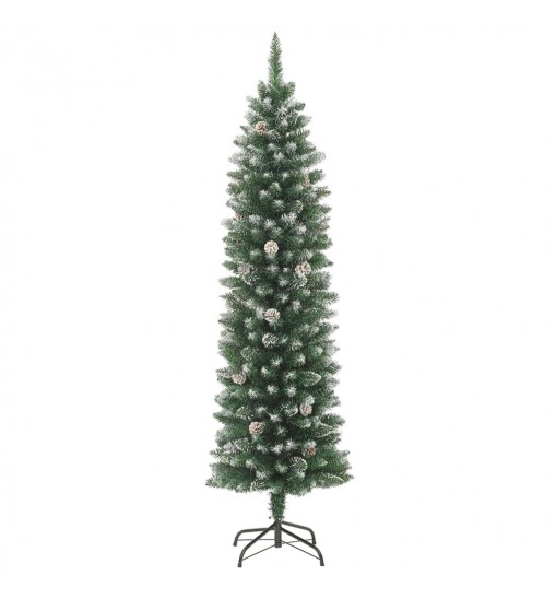 vidaXL Artificial Slim Christmas Tree with Stand 6 ft PVC