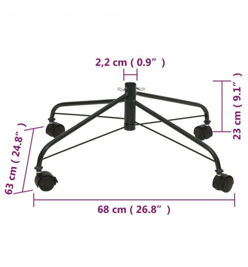 vidaXL Christmas Tree Stand with Wheels 2x2x1 ft