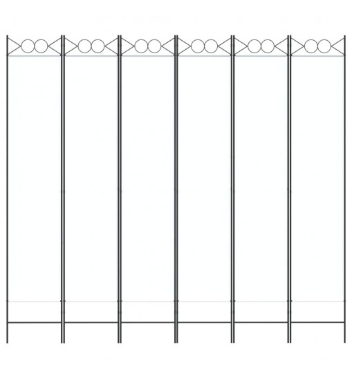 vidaXL 6-Panel Room Divider White 94.5"x86.6" Fabric