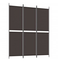 vidaXL 3-Panel Room Divider Brown 59.1"x70.9" Fabric