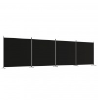 vidaXL 4-Panel Room Divider Black 274.8"x70.9" Fabric
