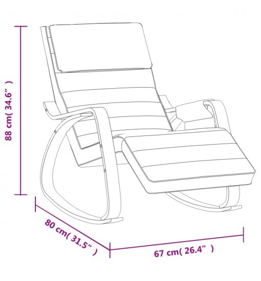 vidaXL Rocking Chair Light Gray Fabric