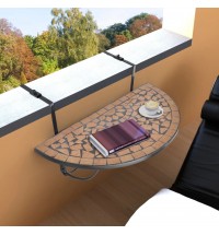 vidaXL Hanging Balcony Table Terracotta Mosaic