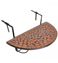 vidaXL Hanging Balcony Table Terracotta Mosaic