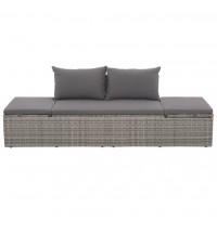 vidaXL Patio Bed Gray 76.8"x23.6" Poly Rattan