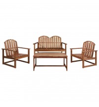 vidaXL 4 Piece Patio Lounge Set Solid Acacia Wood
