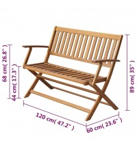 vidaXL Patio Bench 47.2" Solid Acacia Wood