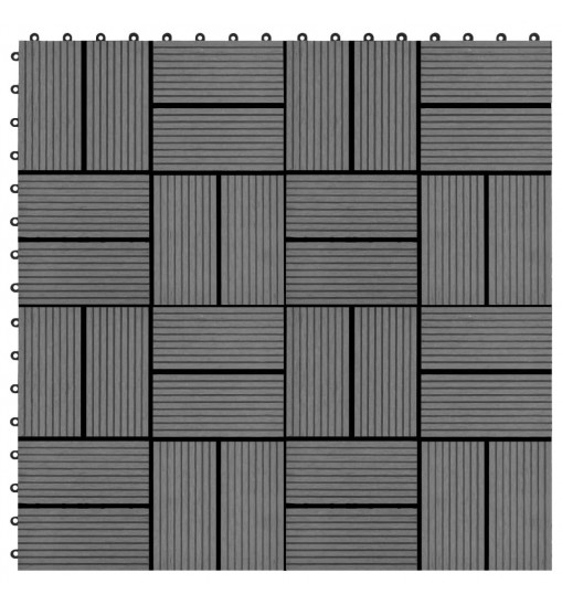 vidaXL 11 pcs Decking Tiles WPC 11.8"x11.8" 1 sqm Gray