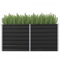 vidaXL Garden Raised Bed Anthracite 63"x15.7"x30.3" Galvanized Steel