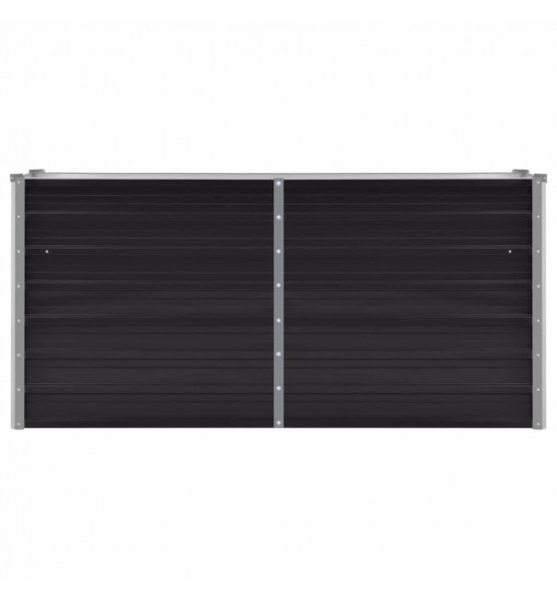 vidaXL Garden Raised Bed Anthracite 63"x15.7"x30.3" Galvanized Steel