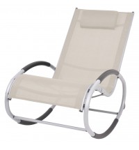 vidaXL Outdoor Rocking Chair Cream Textilene