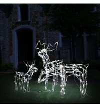 vidaXL 3 Piece Christmas Light Display Reindeers 229 LEDs