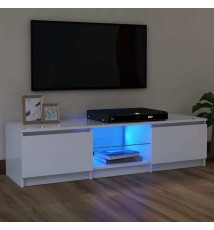 vidaXL TV Stand with LED Lights White 47.2"x11.8"x14"