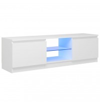 vidaXL TV Stand with LED Lights White 47.2"x11.8"x14"