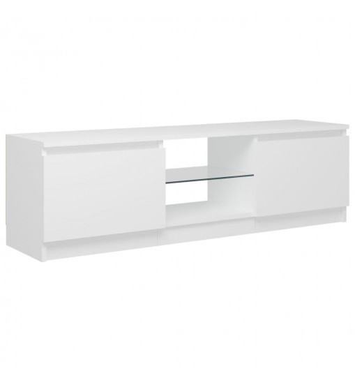 vidaXL TV Stand with LED Lights White 47.2"x11.8"x14"