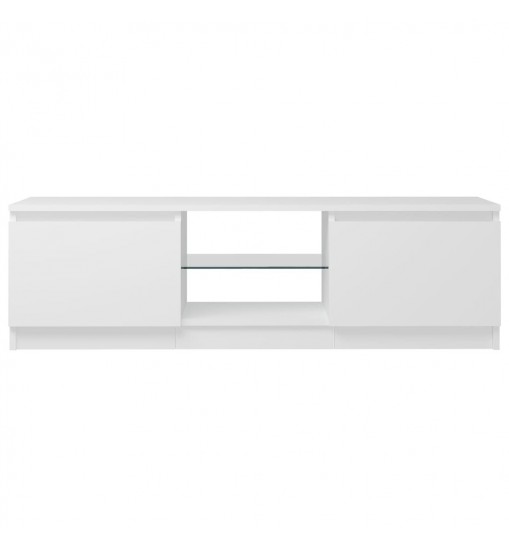 vidaXL TV Stand with LED Lights White 47.2"x11.8"x14"
