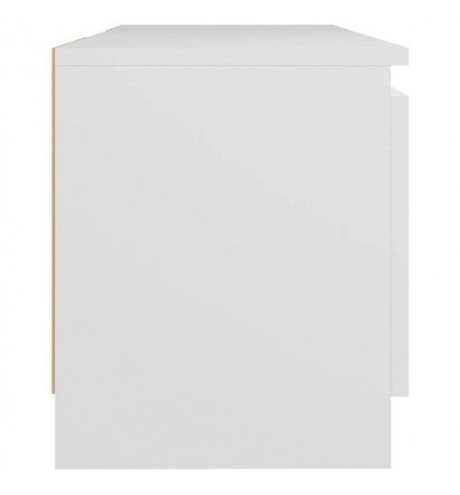 vidaXL TV Stand with LED Lights White 47.2"x11.8"x14"