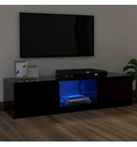 vidaXL TV Stand with LED Lights Black 47.2"x11.8"x14"