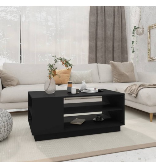vidaXL Coffee Table Black 40.2"x21.7"x16.9" Engineered Wood