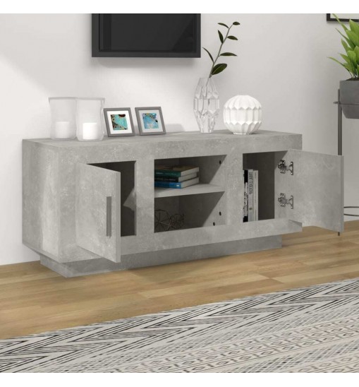 vidaXL TV Stand Concrete Gray 40.2"x13.8"x17.7" Engineered Wood
