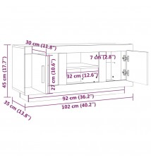 vidaXL TV Stand Concrete Gray 40.2"x13.8"x17.7" Engineered Wood