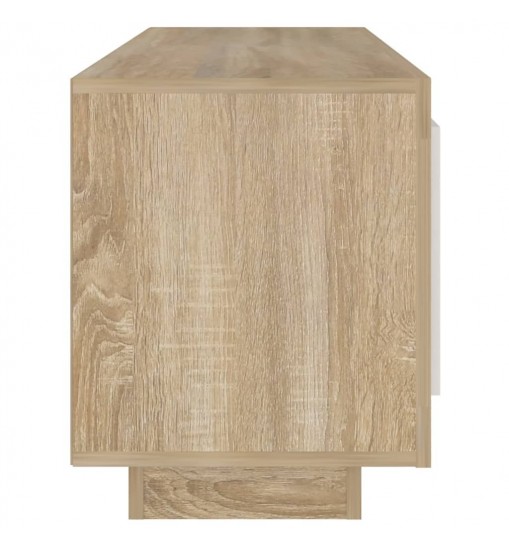vidaXL TV Stand White and Sonoma Oak 40.2"x13.8"x17.7" Engineered Wood
