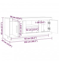 vidaXL TV Stand White and Sonoma Oak 40.2"x13.8"x17.7" Engineered Wood