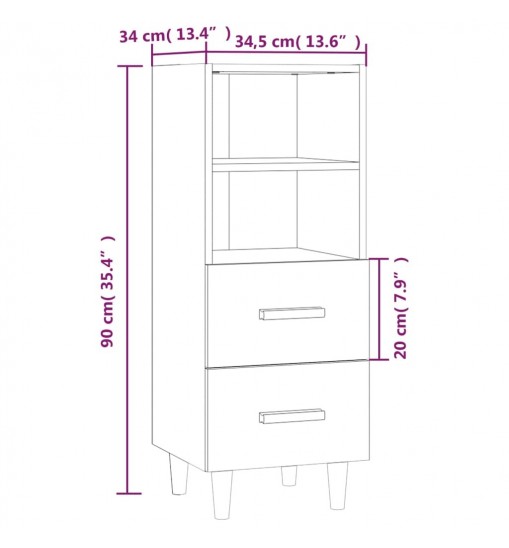 vidaXL Sideboard Concrete Gray 13.6"x13.4"x35.4" Engineered Wood
