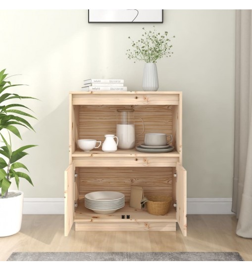 vidaXL Sideboard 23.6"x13.4"x29.5" Solid Wood Pine