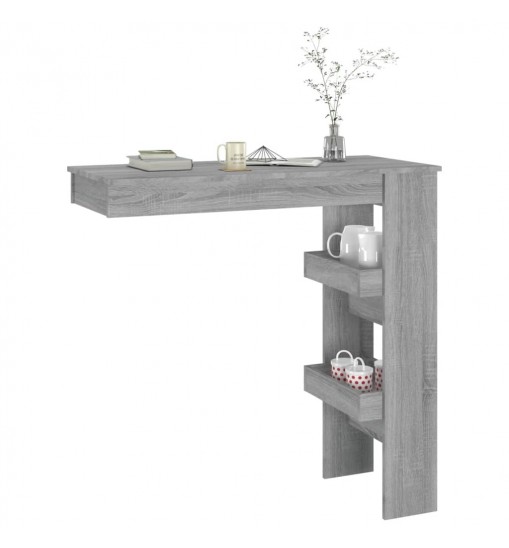 vidaXL Wall Bar Table Gray Sonoma 40.2"x17.7"x40.7" Engineered Wood