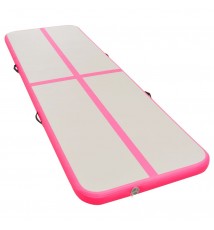 vidaXL Inflatable Gymnastics Mat with Pump 315"x39.4"x3.9" PVC Pink