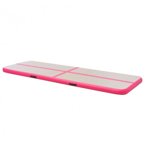 vidaXL Inflatable Gymnastics Mat with Pump 315"x39.4"x3.9" PVC Pink