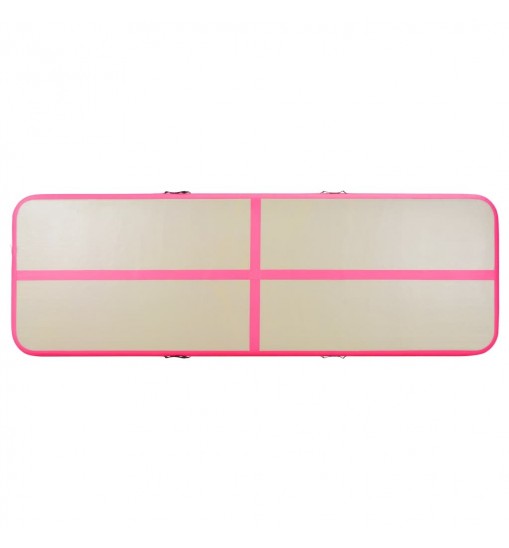 vidaXL Inflatable Gymnastics Mat with Pump 315"x39.4"x3.9" PVC Pink